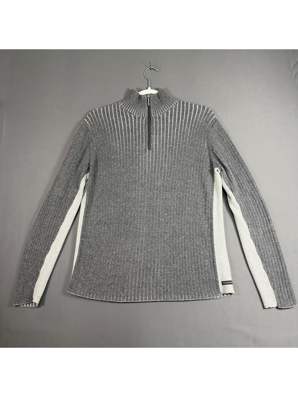 Calvin Klein Jeans Mens Sweater Heather Gray Size Medium